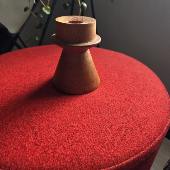 Other - Mid Century Modern Teak Wood Candle Holder, Danish Modern Style Vintage